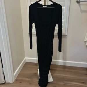 Good American Black Square Neckline Dress (Size 4)